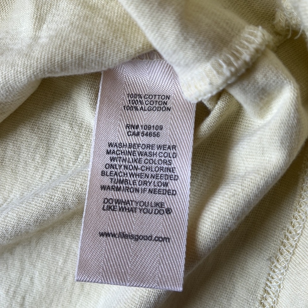 Yellow Life is Good v-neck t-shirt - Picture 9 of 10